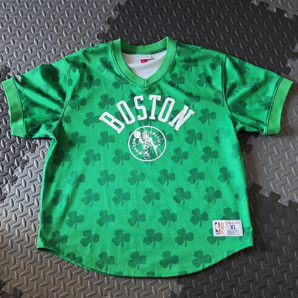 Mitchell And Ness NBA Wordmark V-neck Mesh Jersey